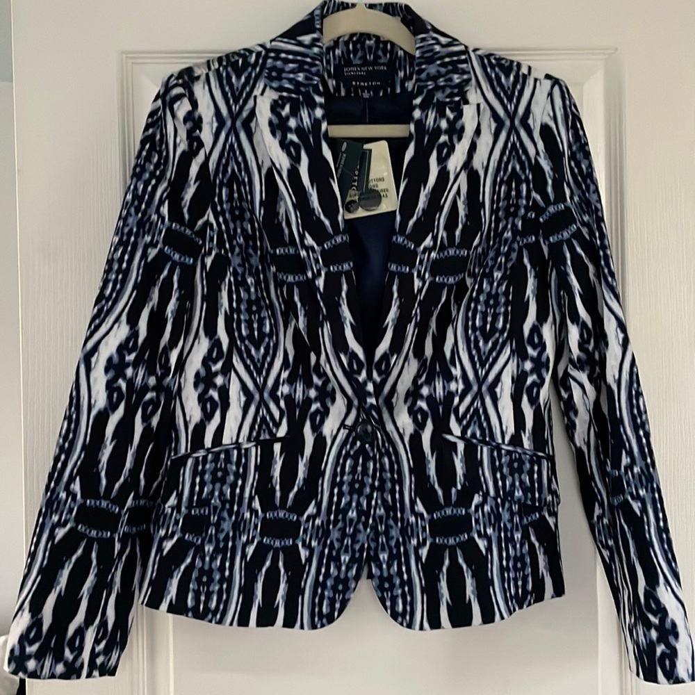 JONES NEW YORK CLASSIC NAVY COMBO BLAZER